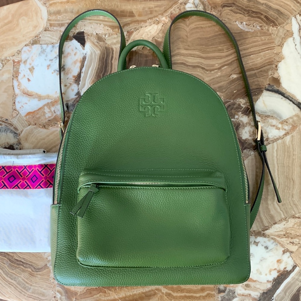 Tory Burch Thea Pebbled Leather Backpack (Green)